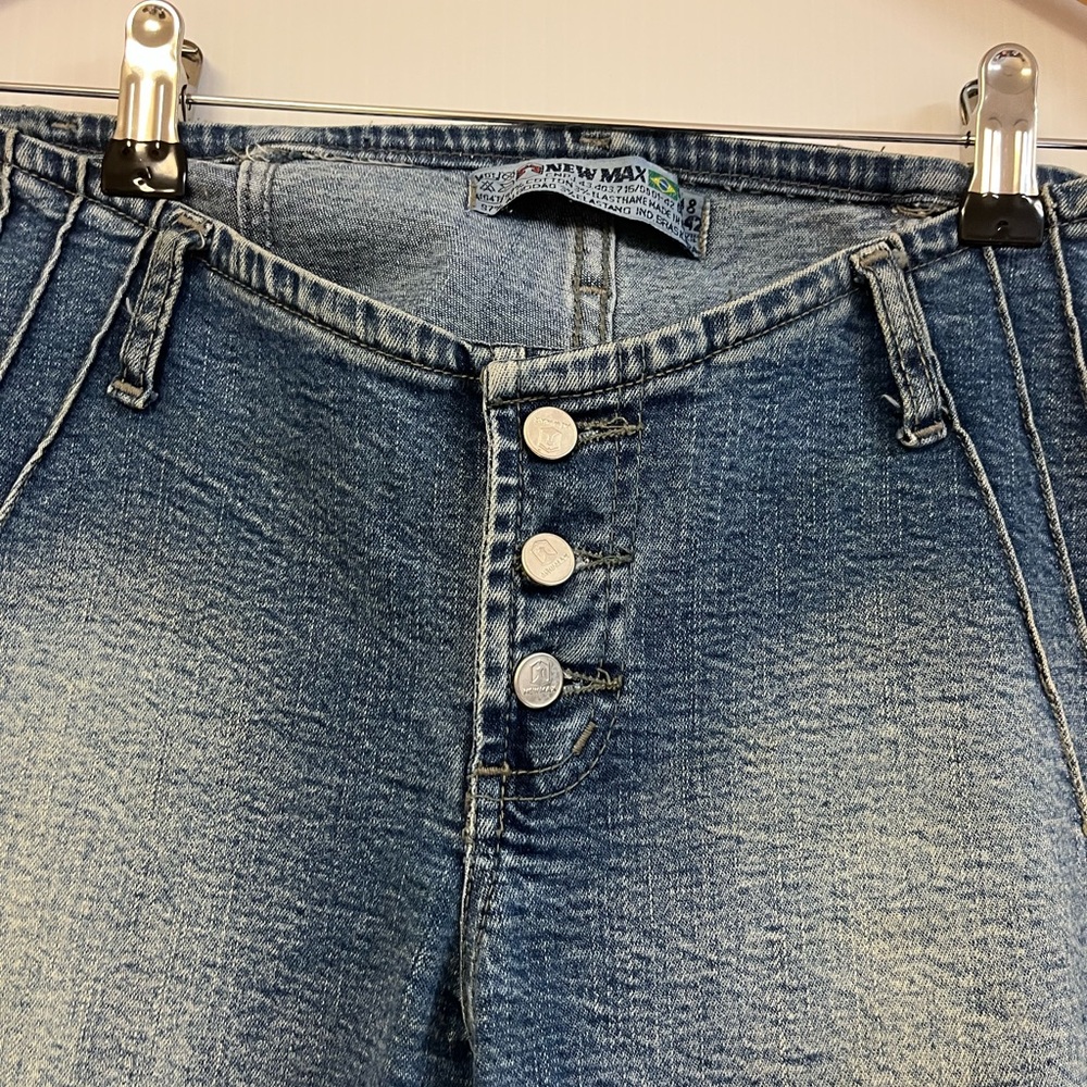 New Max Y2K 2000s Low Rise Flare Jeans – Embroidered Going Out Club Denim Size 8 - Picture 3 of 8
